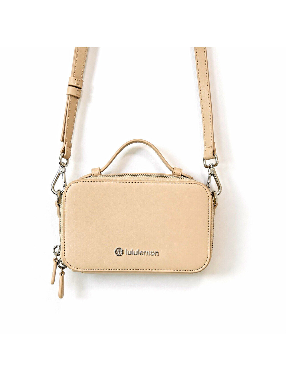 Lululemon Leather Alternative Camera Crossbody Bag Cashew w/ strap